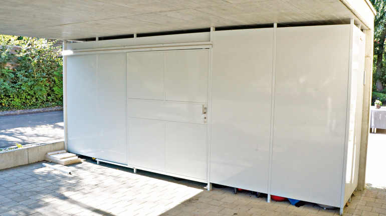 Fahrradeinhausung aus Blech